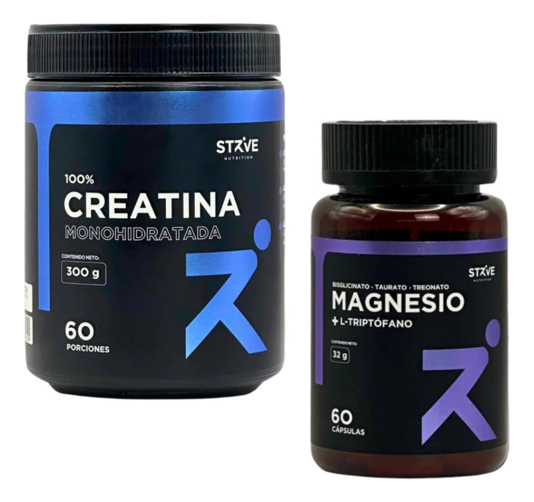 Creatina Monohidratada + Magnesio Con Triptófano Strive