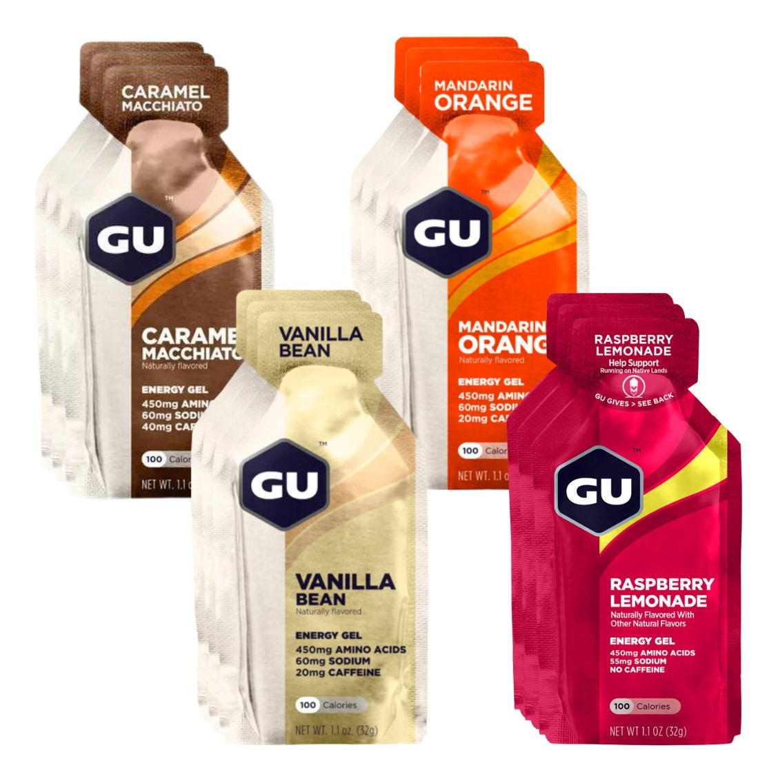 12 Geles Surtidos Gu | Mix 12 Gu Energéticos 3c/u