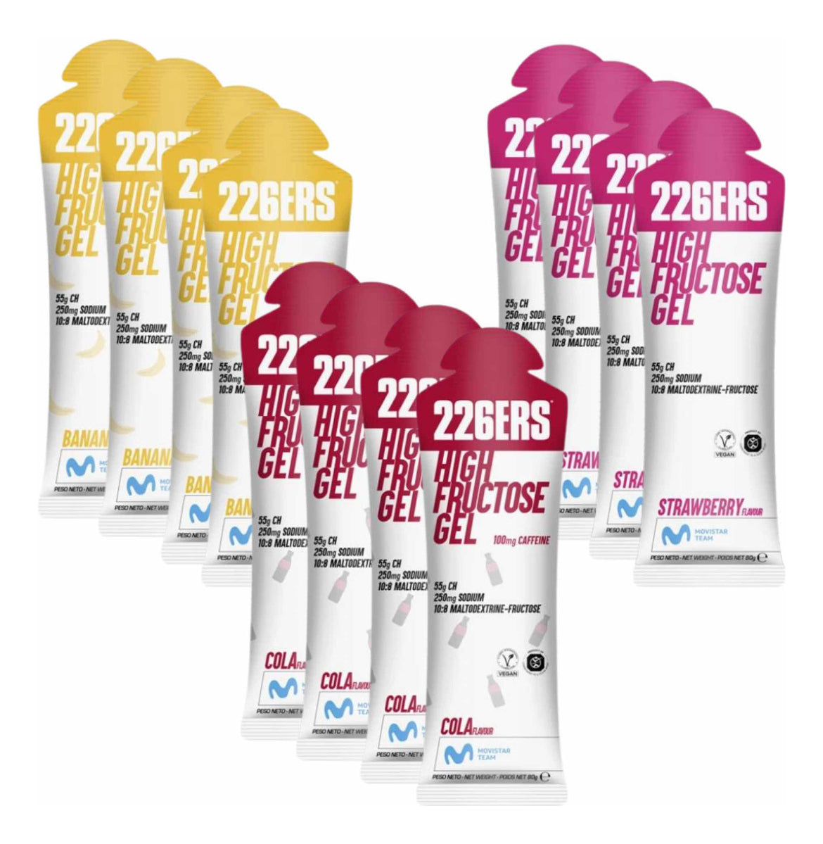 Mix 12 Geles 226ers High Fructose Surtidos (4 De Cada Sabor)