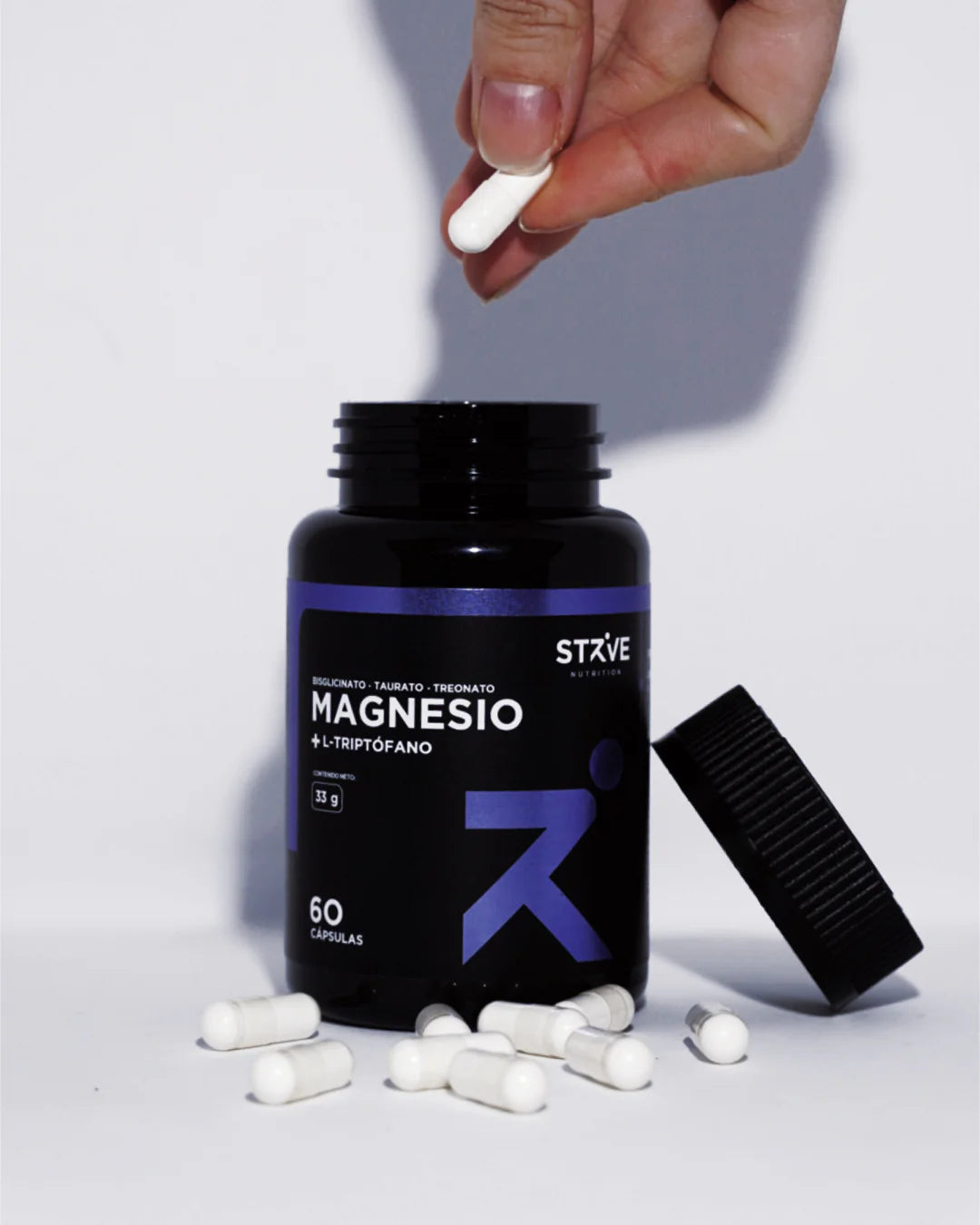 Strive Magnesio + Triptófano | 60 Capsulas, 30 Porciones