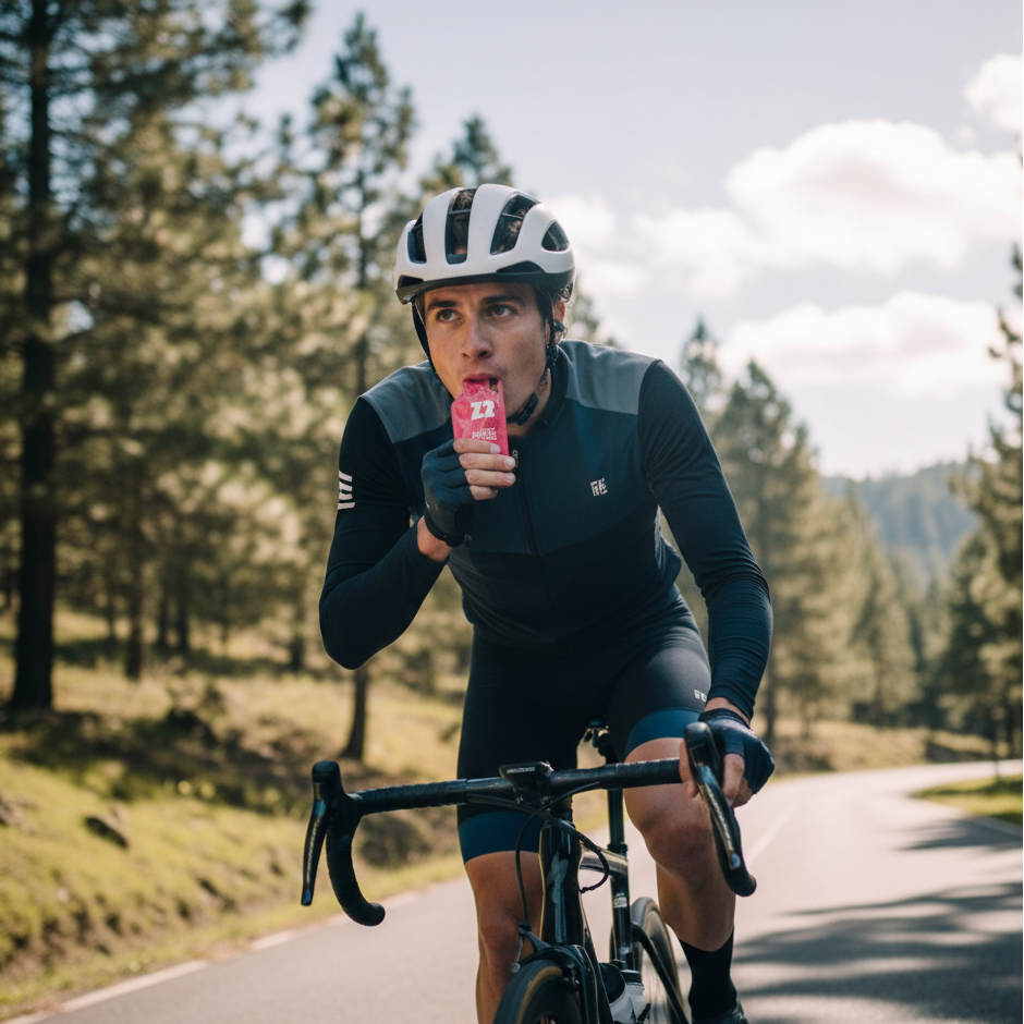 ciclista con gel z2 de pitaya